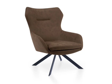 NEW LOUNGE - Upholstered trestle-based fabric armchair with armrests by 5A Design - view 2
